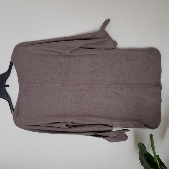 Max Studio weekend neutral color fleece lined sweatshirt dress, trendy, Sz S - Picture 9 of 9